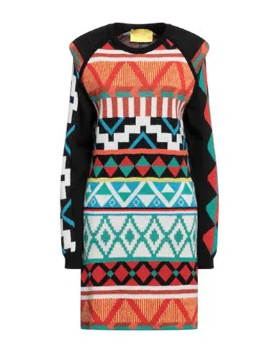 Shop Akep Woman Mini Dress Black Size 8 Synthetic Fibers, Alpaca Wool, Merino Wool, Cashmere