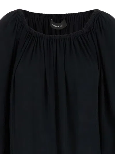 Shop Federica Tosi Black Off Shoulder Maxi Dress In Silk Blend Woman