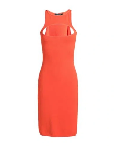 Dsquared2 Short Sleeveless Orange Dress With Cut-out Detail In Tomato Red
