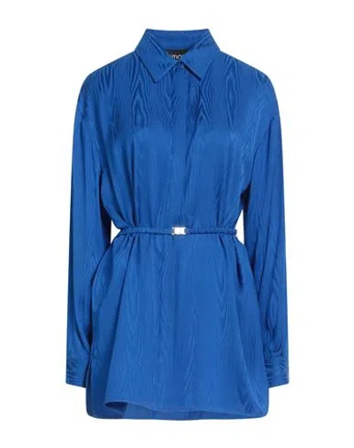 Shop Boutique Moschino Woman Shirt Bright Blue Size 8 Viscose