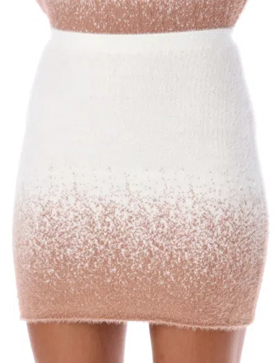 Shop Ottolinger Mini Skirt In Soft Wool In Pink/white