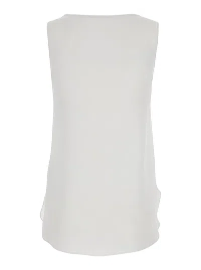 Shop Antonelli White Sleeveless Top In Silk Woman
