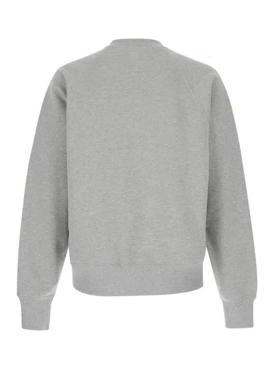Shop Ami Alexandre Mattiussi Grey Crew Neck Sweater In Cotton Man