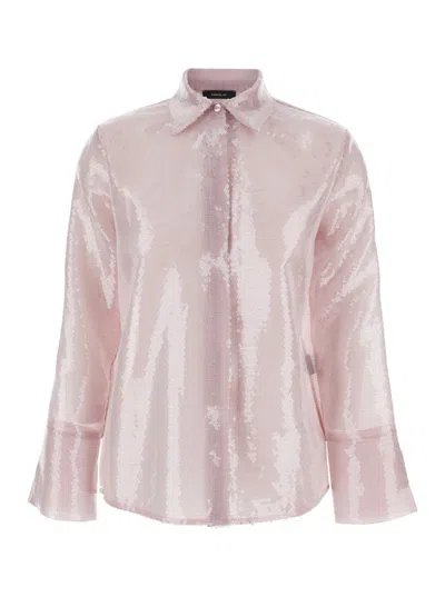 Shop Federica Tosi Pink Shirt With Sequins In Techno Fabric Woman
