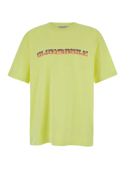 Bluemarble Yellow T-shirt With Maxi Print In Yellow