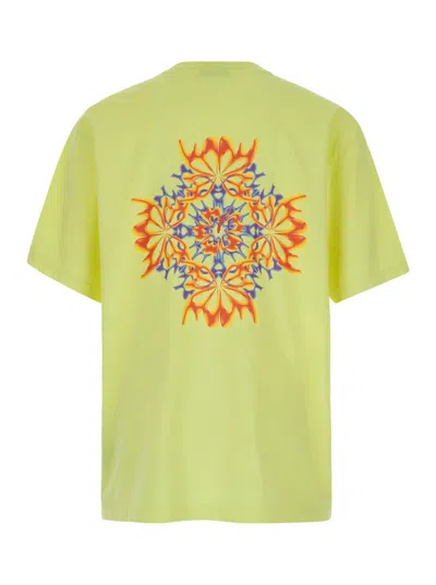 Bluemarble Yellow T-shirt With Maxi Print In Yellow