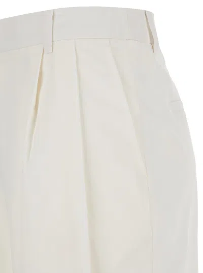 Shop Dunst White Wide Pants In Cotton Blend Woman