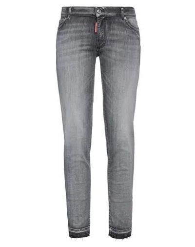 Dsquared2 Woman Jeans Grey Size 4 Cotton, Elastomultiester, Elastane In Grey