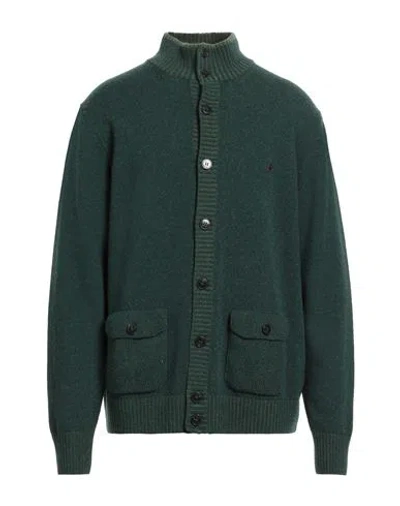 Shop Brooksfield Man Cardigan Dark Green Size 48 Wool