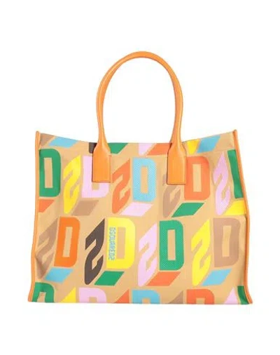 Shop Dsquared2 Woman Handbag Sand Size - Textile Fibers, Soft Leather In Beige