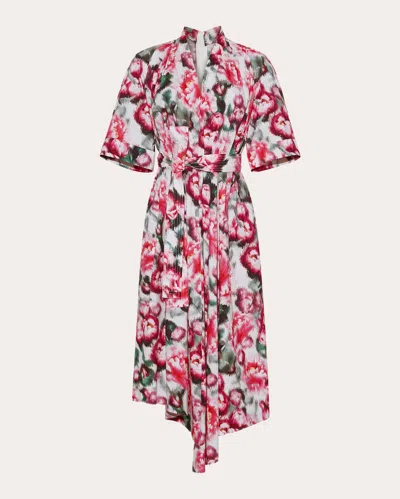 Shop Adam Lippes Women's Asymmetric Poplin Midi Dress In Pink