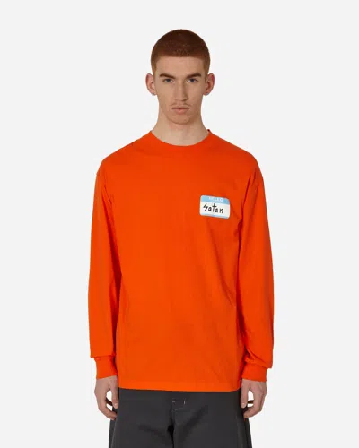 Shop Fuct Hello My Name Is Satan Longsleeve T-shirt In Orange