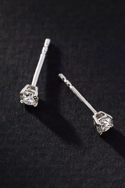 By Anthropologie Silver Classic Diamond Post Earrings In Silver