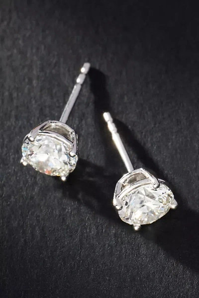By Anthropologie Silver Classic Diamond Post Earrings In Multicolor