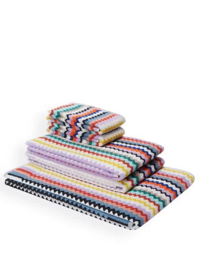 Shop Missoni White Riverbero Cotton Towel (set Of Five) In Neutrals