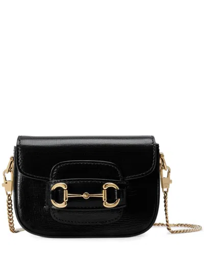 Shop Gucci Black Horsebit 1955 Leather Mini Bag