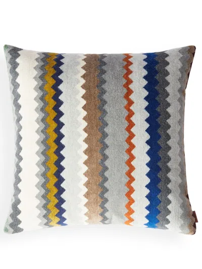 Shop Missoni Multicolour Dune Zigzag Cushion In Neutrals