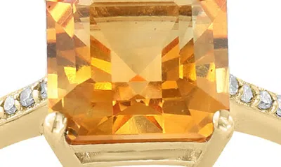 Shop Effy 14k Gold Diamond & Citrine Ring In Orange