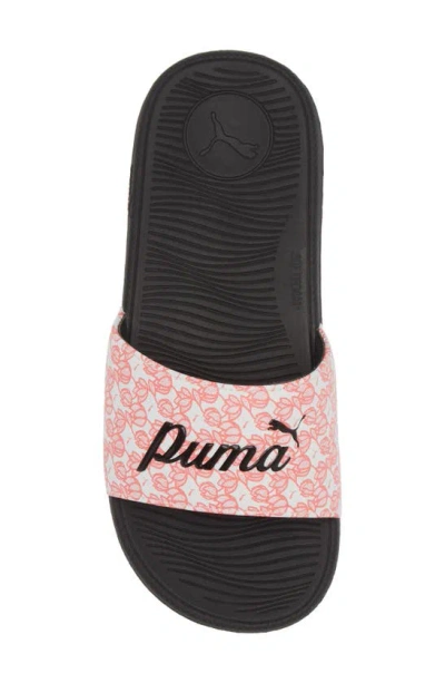 Shop Puma Cool Cat 2.0 Slide Sandal In  White-passionfruit-black