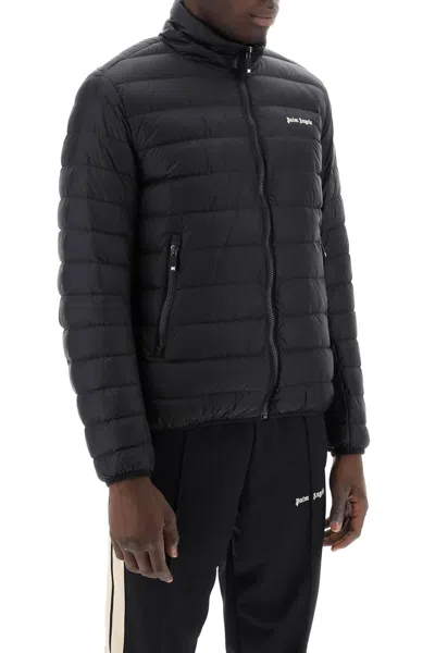 Shop Palm Angels Lightweight Down Jacket With Embroidered Logo In Black