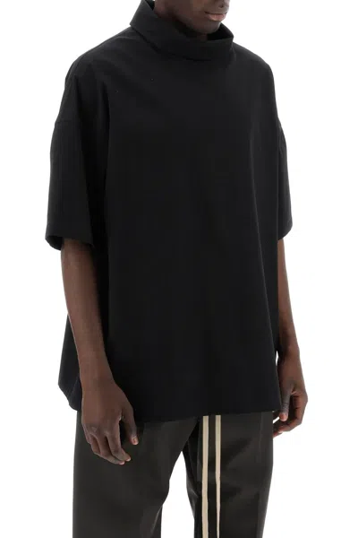 Shop Fear Of God High-necked Oxford Top With Long In Black