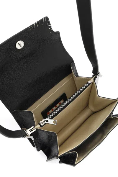 Shop Marni Mini Soft Trunk Shoulder Bag In Black
