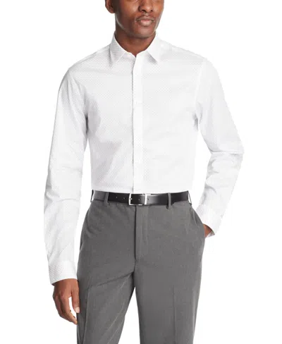 Shop Calvin Klein Men's Slim Fit Dress Shirt In Grey