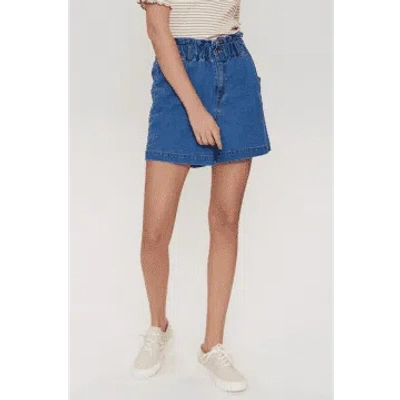 Shop Numph Lulu Medium Blue Denim Shorts