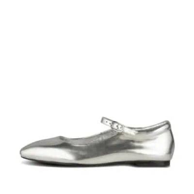 Shop Shoe The Bear Maya Silver Metallic Ballerina