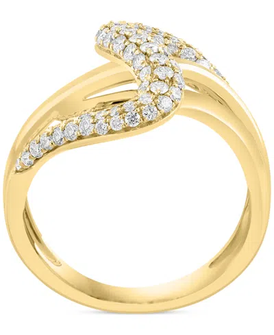 Shop Effy Collection Effy Diamond Pave Multirow Swirl Ring (3/4 Ct. T.w.) In 14k Gold In Yellow Gol