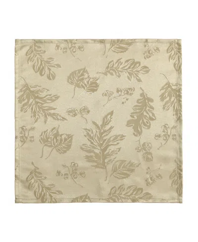Elrene Elegant Woven Leaves Jacquard Damask Napkin, Set Of 8 In Spice Red