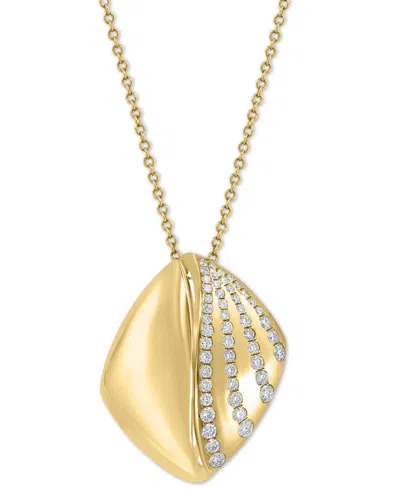 Shop Effy Collection Effy Diamond Abstract 18" Pendant Necklace (1/2 Ct. T.w.) In 14k Gold In Yellow Gol
