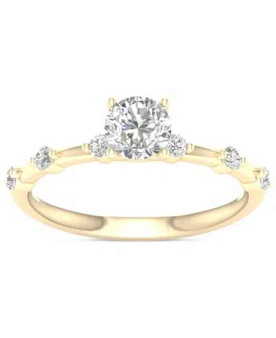 Shop Macy's Diamond Solitaire Studded Engagement Ring (3/4 Ct. T.w.) In 14k Gold In Yellow Gold