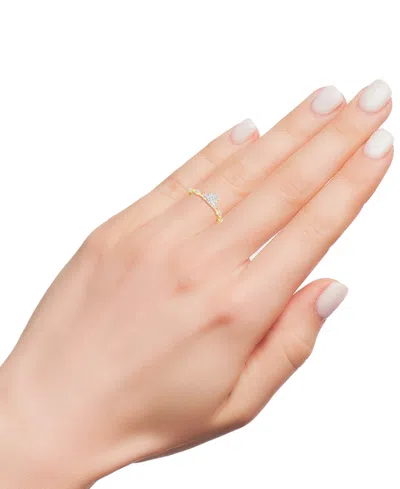 Macy's Diamond Solitaire Studded Engagement Ring (3/4 Ct. T.w.) In 14k Gold In Yellow Gold