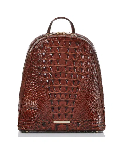 Shop Brahmin Nola Leather Backpack In Pecan