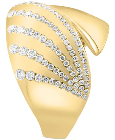 Effy Collection Effy Diamond Multirow Bypass Statement Ring (5/8 Ct. T.w.) In 14k Gold In Yellow Gol