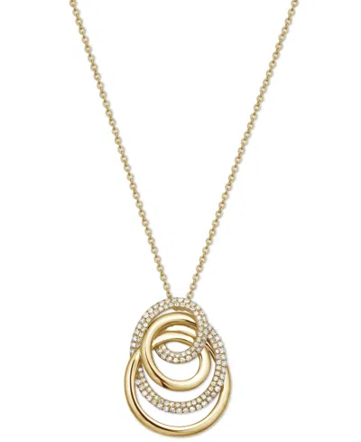 Shop Effy Collection Effy Diamond Multi Swirl 18" Pendant Necklace (3/8 Ct. T.w.) In 14k Gold In Yellow Gol