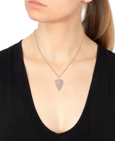 Shop Effy Collection Effy Diamond Pave Heart 18" Pendant Necklace (5/8 Ct. T.w.) In 14k Rose Gold In Rose Gld