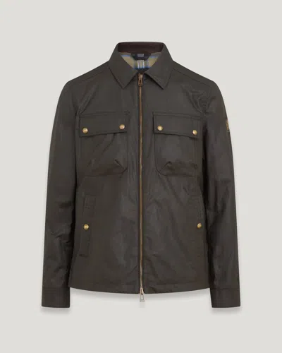 Shop Belstaff Tour Overshirt In Faded Olive