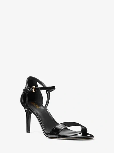 Shop Michael Kors Simone Patent Sandal In Black