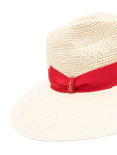 Shop Borsalino Sophie Semicrochet Panama Hat In White