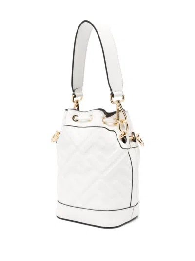 Shop Fendi Mon Tresor Mini Leather Bucket Bag In White