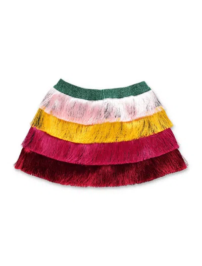Shop Stella Mccartney Fringed Skirt In Multi