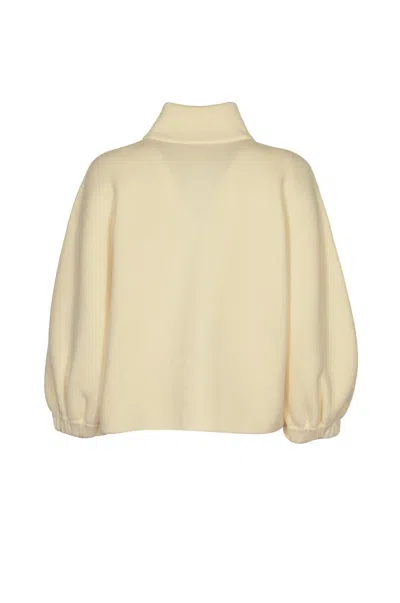 Shop Max Mara High Neck Long-sleeved Jumper In White