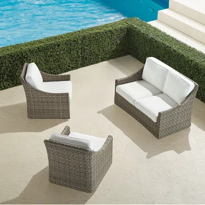 Frontgate Ashby 3-pc. Loveseat Swivel Set In Putty Finish