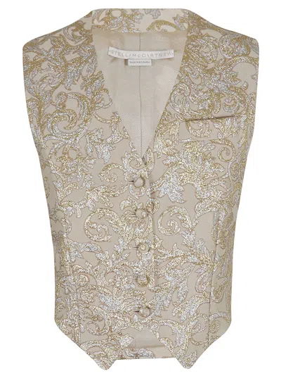 Shop Stella Mccartney Cropped Vest In Gold