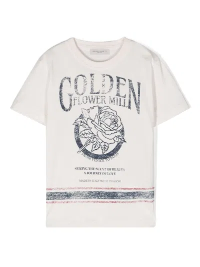 Shop Golden Goose Kids T-shirts And Polos White