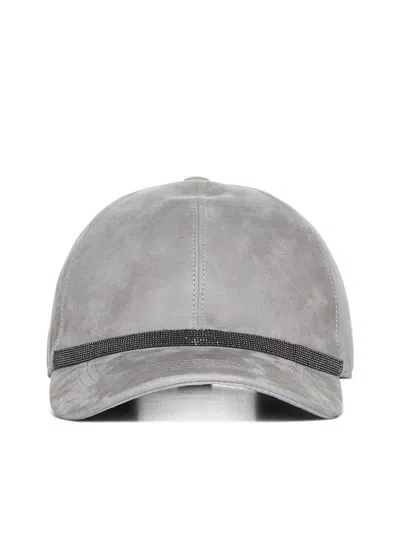 Shop Brunello Cucinelli Embellished Detailed Baseball Cap In Charcoal