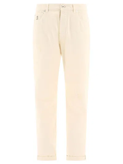 Shop Brunello Cucinelli Straight-leg Jeans In White