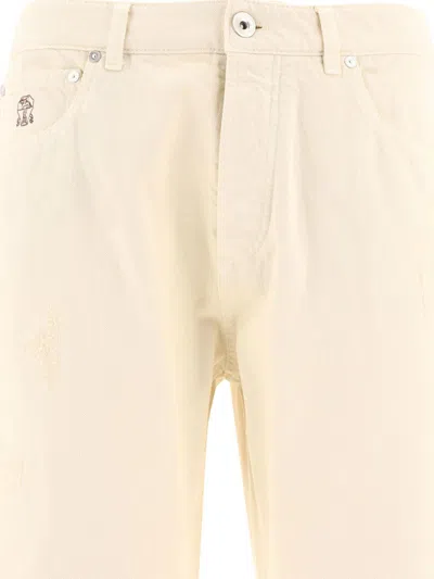 Shop Brunello Cucinelli Straight-leg Jeans In White
